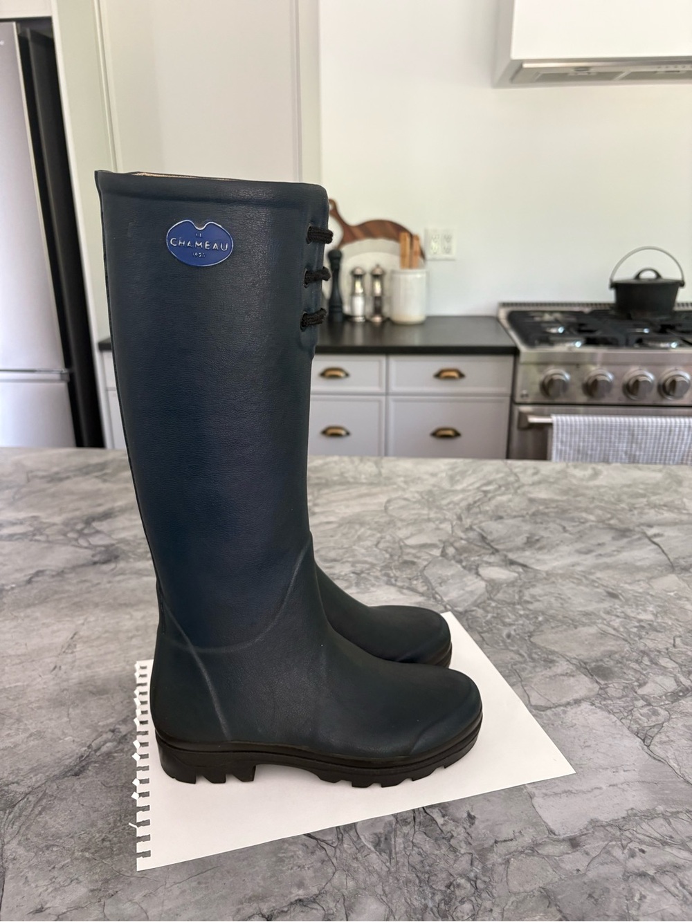 Chimeau Tall Navy Waterproof Rain Boots